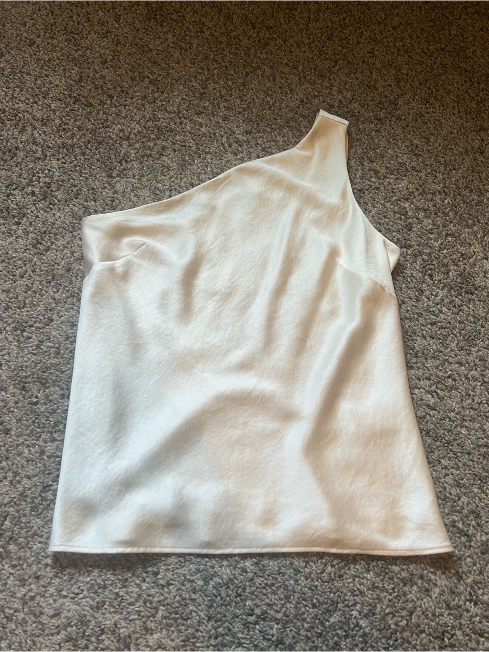 Express Satin tOne-Shoulder White Women's Top